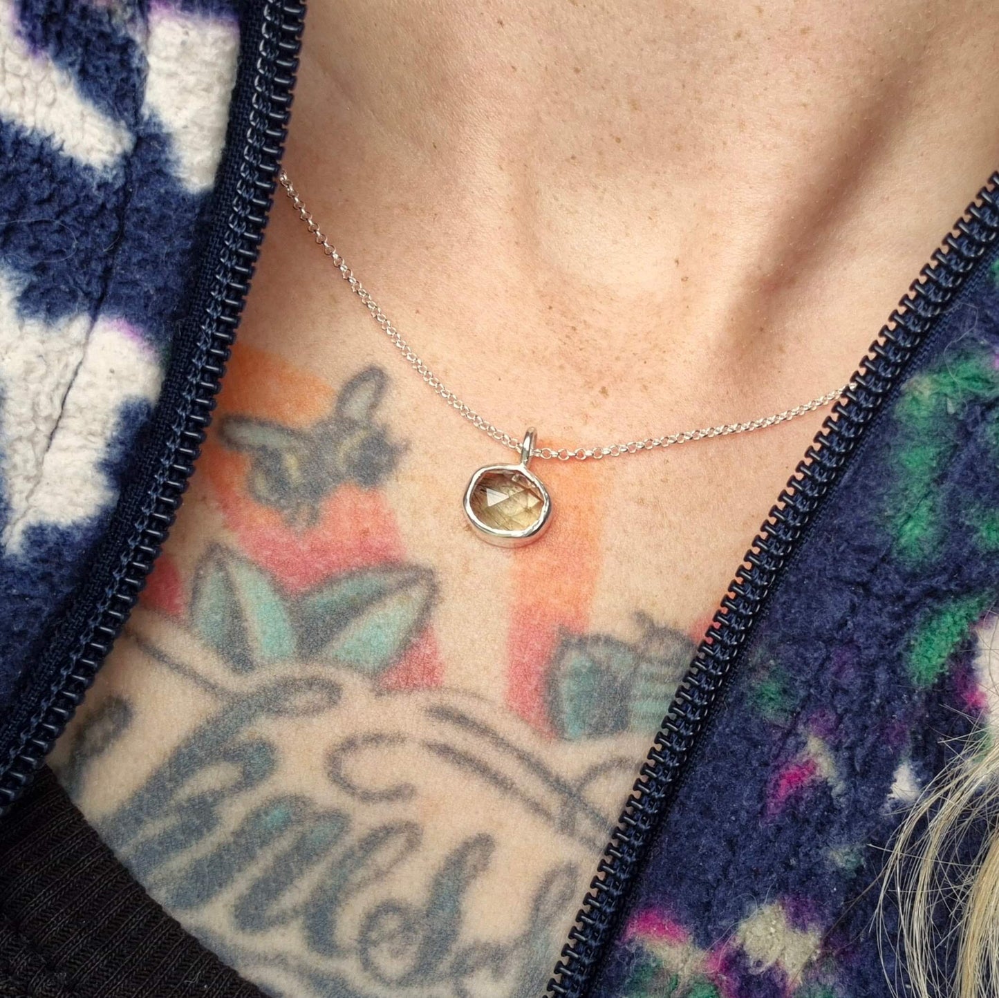 Peridot and Ludwigite necklace
