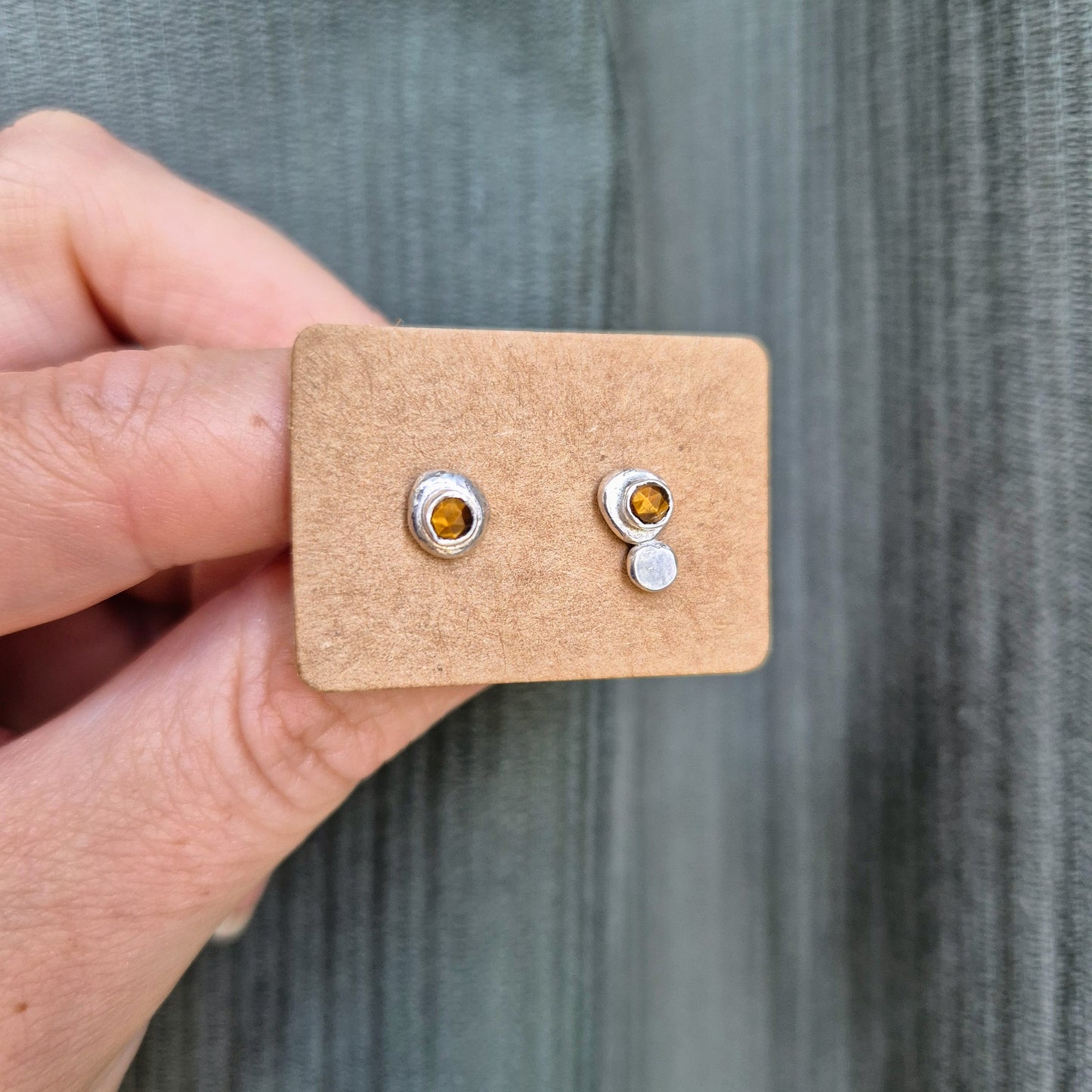 Tiger's Eye organic studs