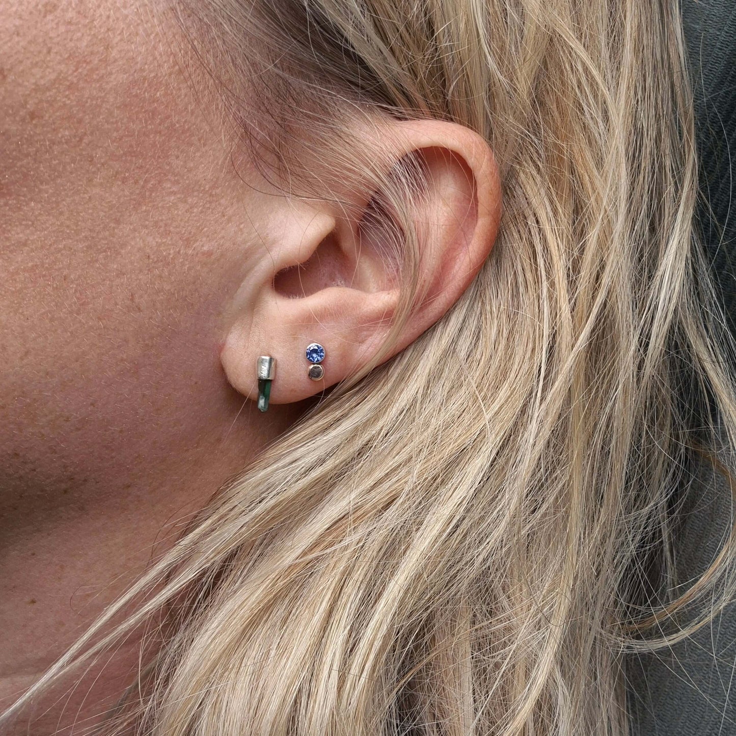 Citrine and rose gold studs