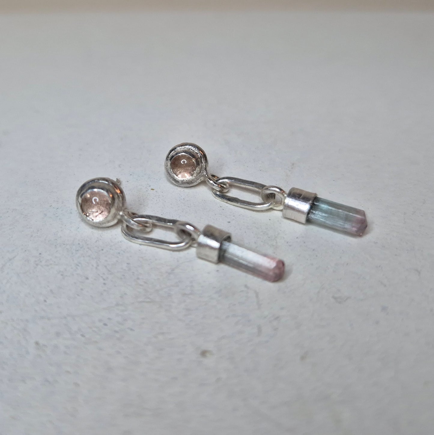 Hand-forged Tourmaline drops