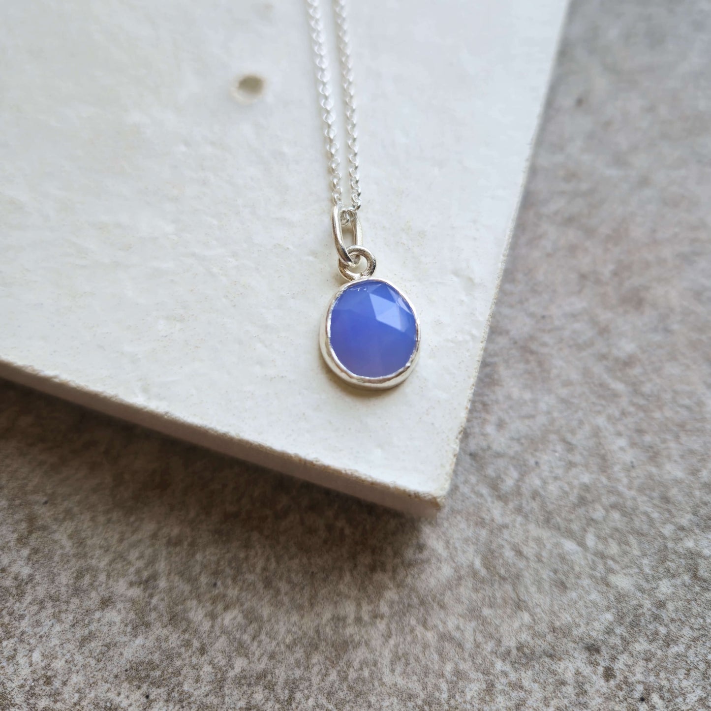 Lavender Blue Chalcedony necklace