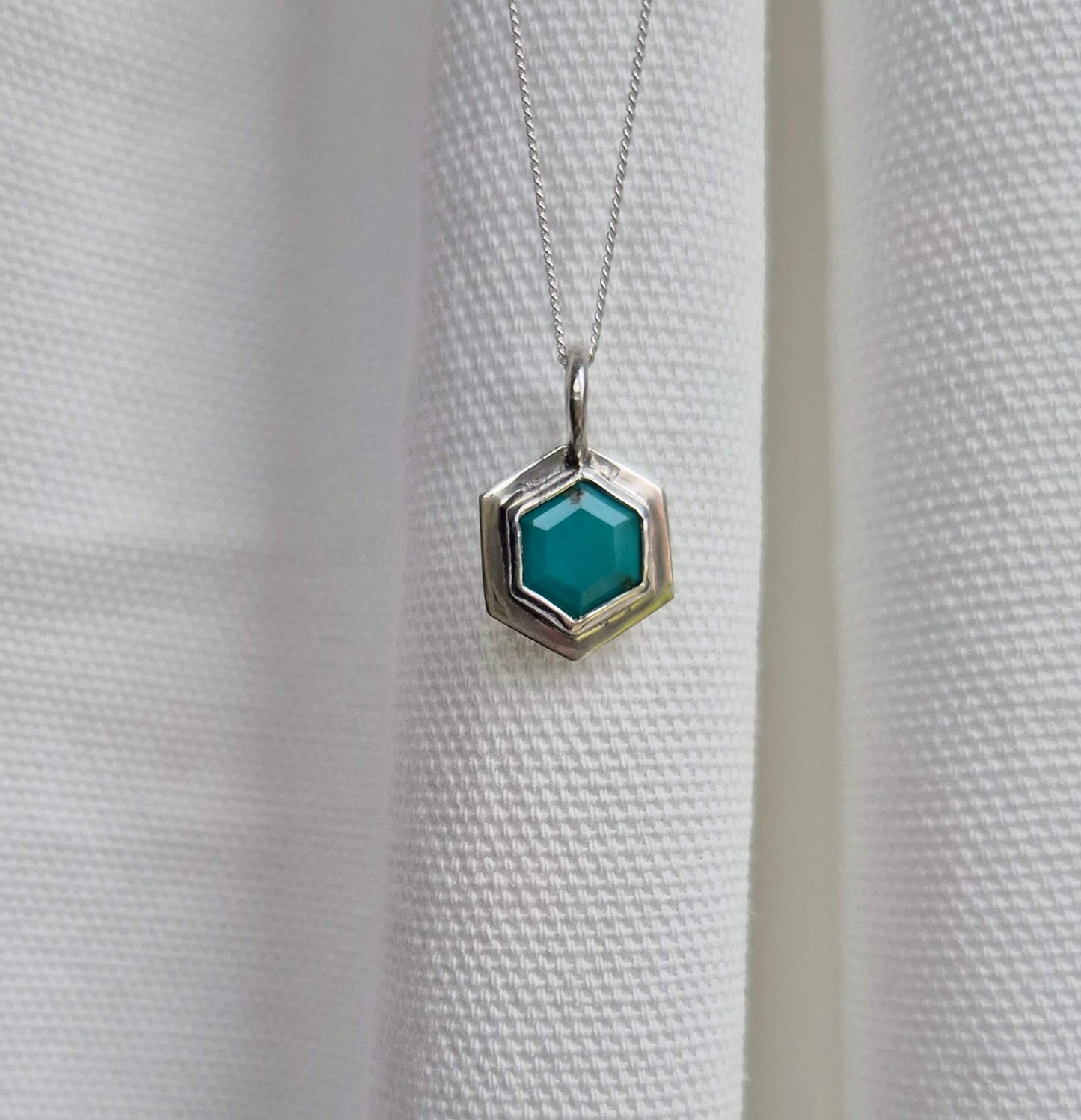 Hex Gemstone Pendant Necklaces