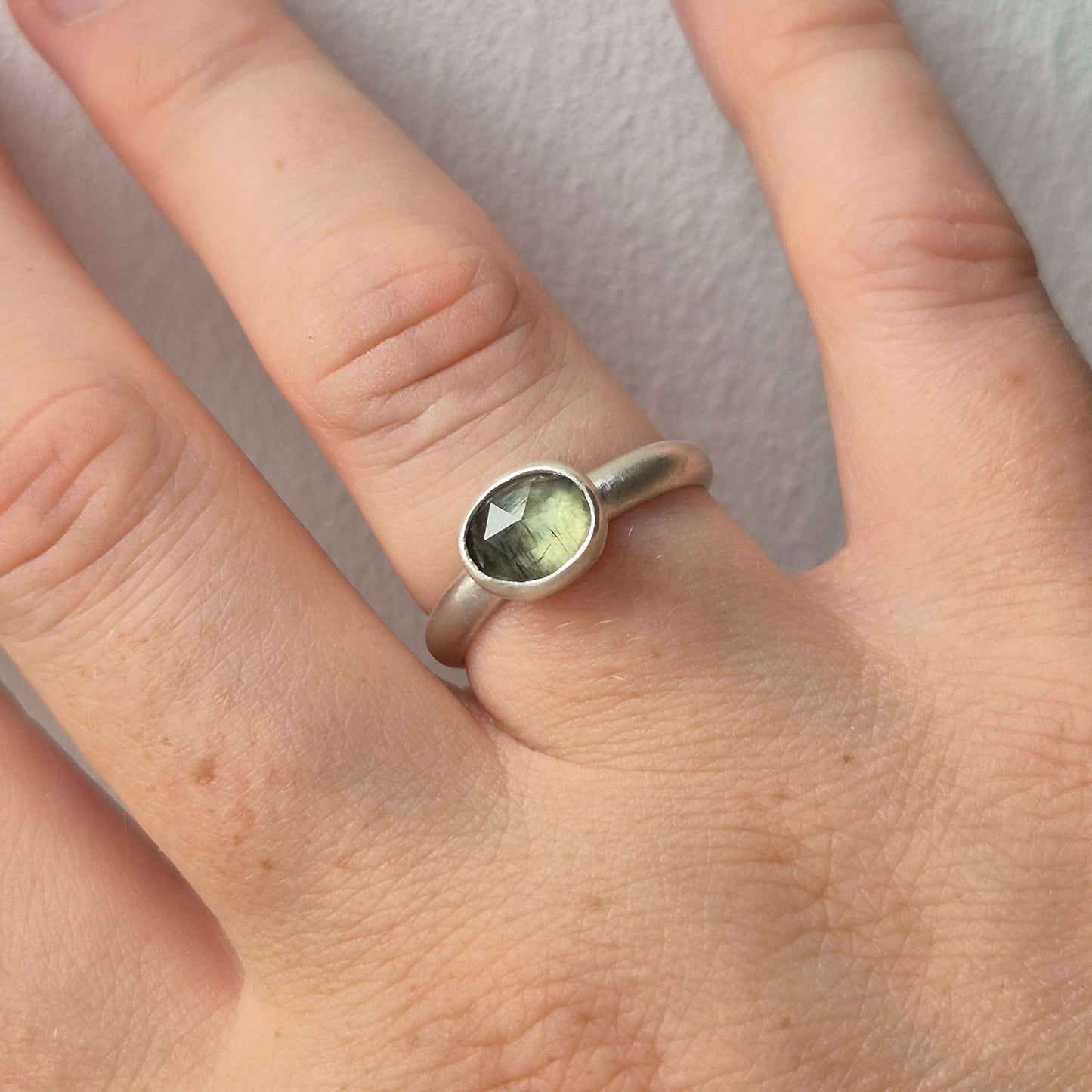 Frosted Peridot ring