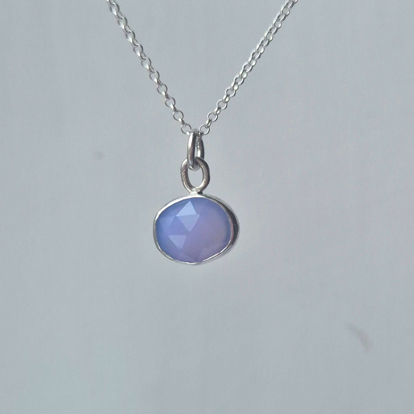 Lavender Blue Chalcedony necklace