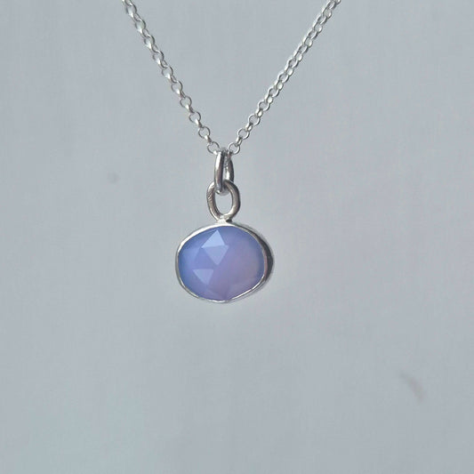 Lavender Blue Chalcedony necklace