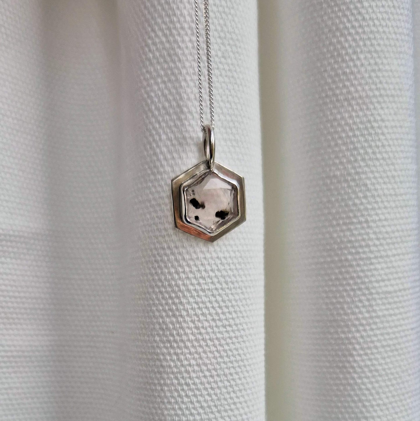 Hex Gemstone Pendant Necklaces