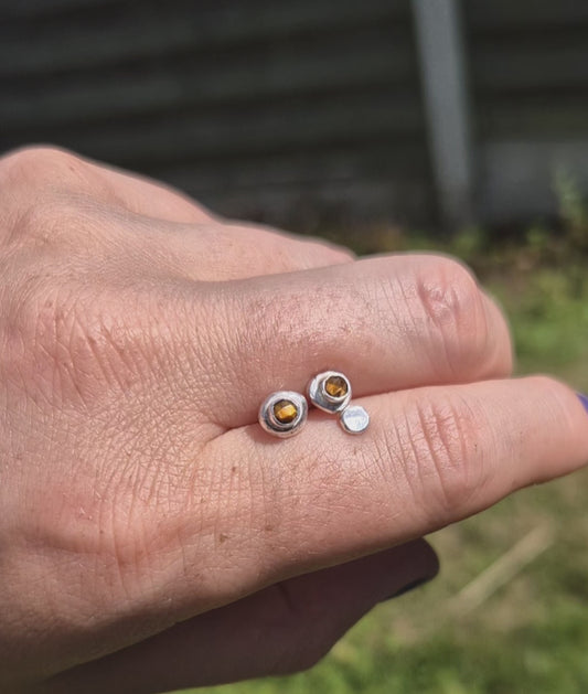 Tiger's Eye organic studs